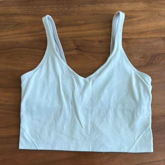 Lululemon Align Cropped Tank Top Pale Yellow With Built in Bra Size 8 - Picture 3 of 5